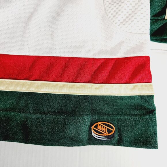 CCM Minnesota Wild Hockey Jersey Adult Sz S Patches Green Red White Vtg Official - Picture 8 of 13